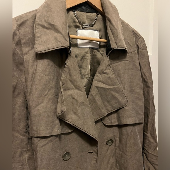 Monk & Lou Linen Trench Coat Size Large - Picture 2 of 5